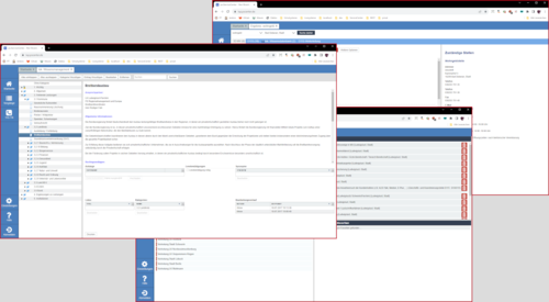 Drei Ansichten auf den Redaktionsbereich der Servicecenters-Software Image Lightbox